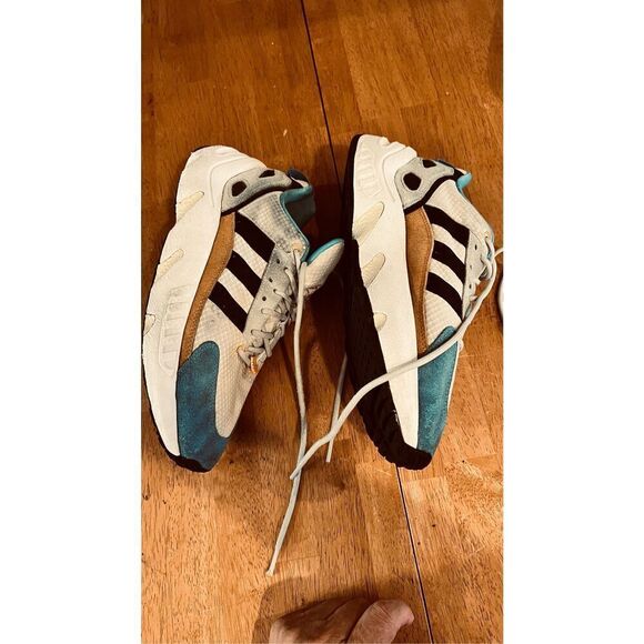 Adidas ZX 22 Boost White Plus Blue Gold Mens Sneakers SZ 8.5 - Picture 8 of 15